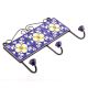 Navy Blue And Yellow Floral Ceramic Tiles Hooks Online